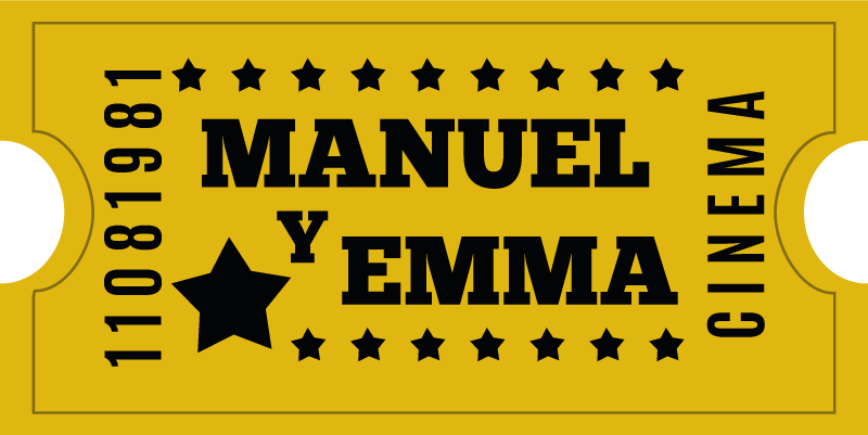 Vinil podovi s imenima kino ulaznica za par - TenStickers