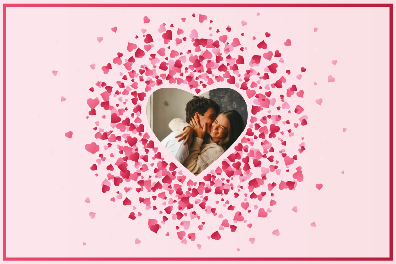 Vinil podovi spavaća soba oblik srca sa fotografijom - TenStickers