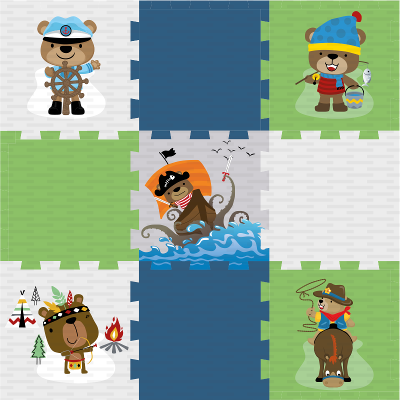 Drugi vinil podovi slatka medvjeđa avantura - TenStickers