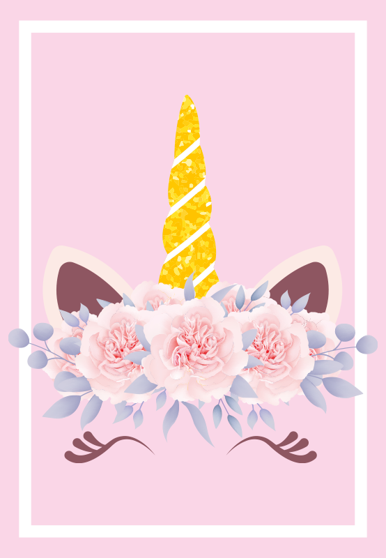 Jednorog s ružama dječja podloga za igranje - TenStickers