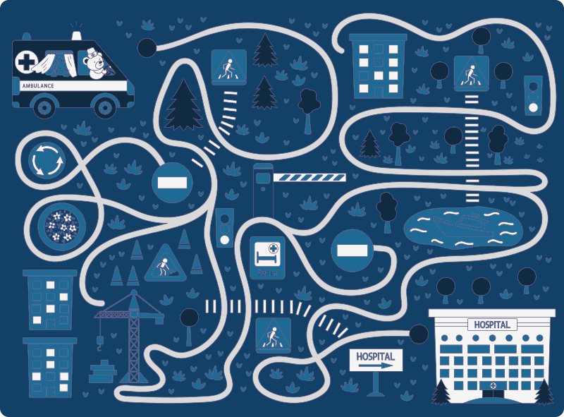 Vinil podovi ceste plava karta grada - TenStickers