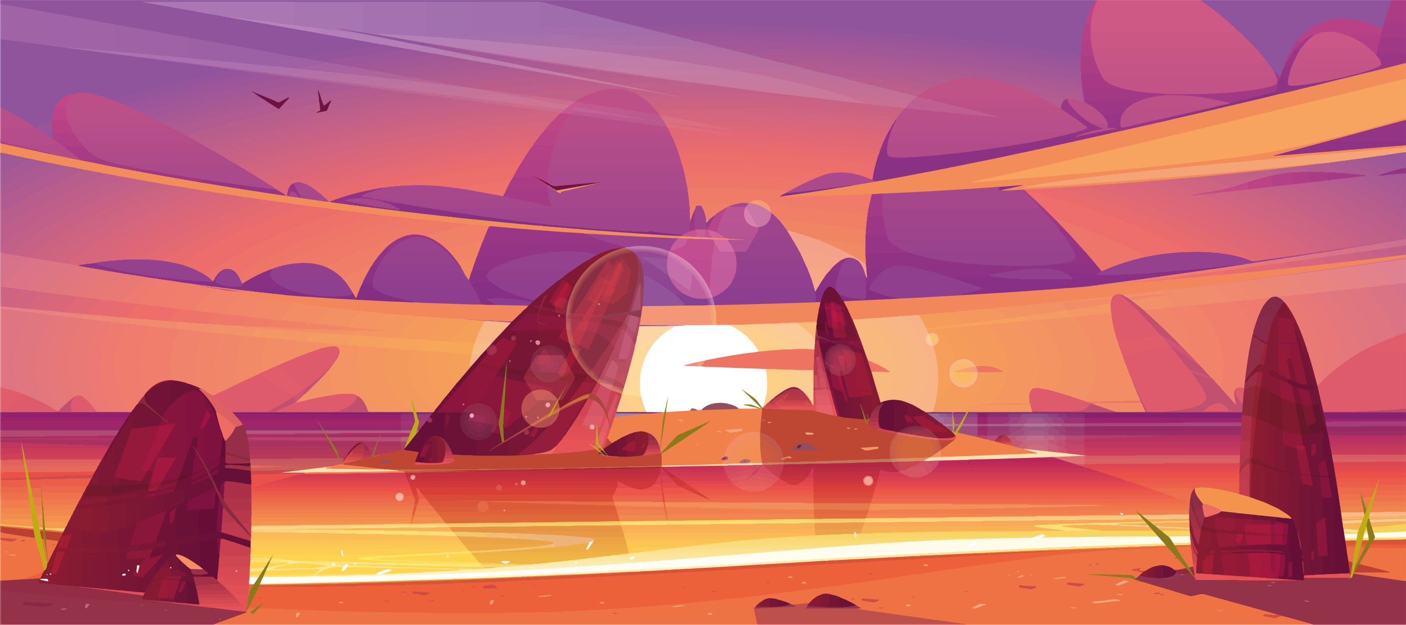 Vinil podovi priroda pogled na desert u zalasku sunca - TenStickers