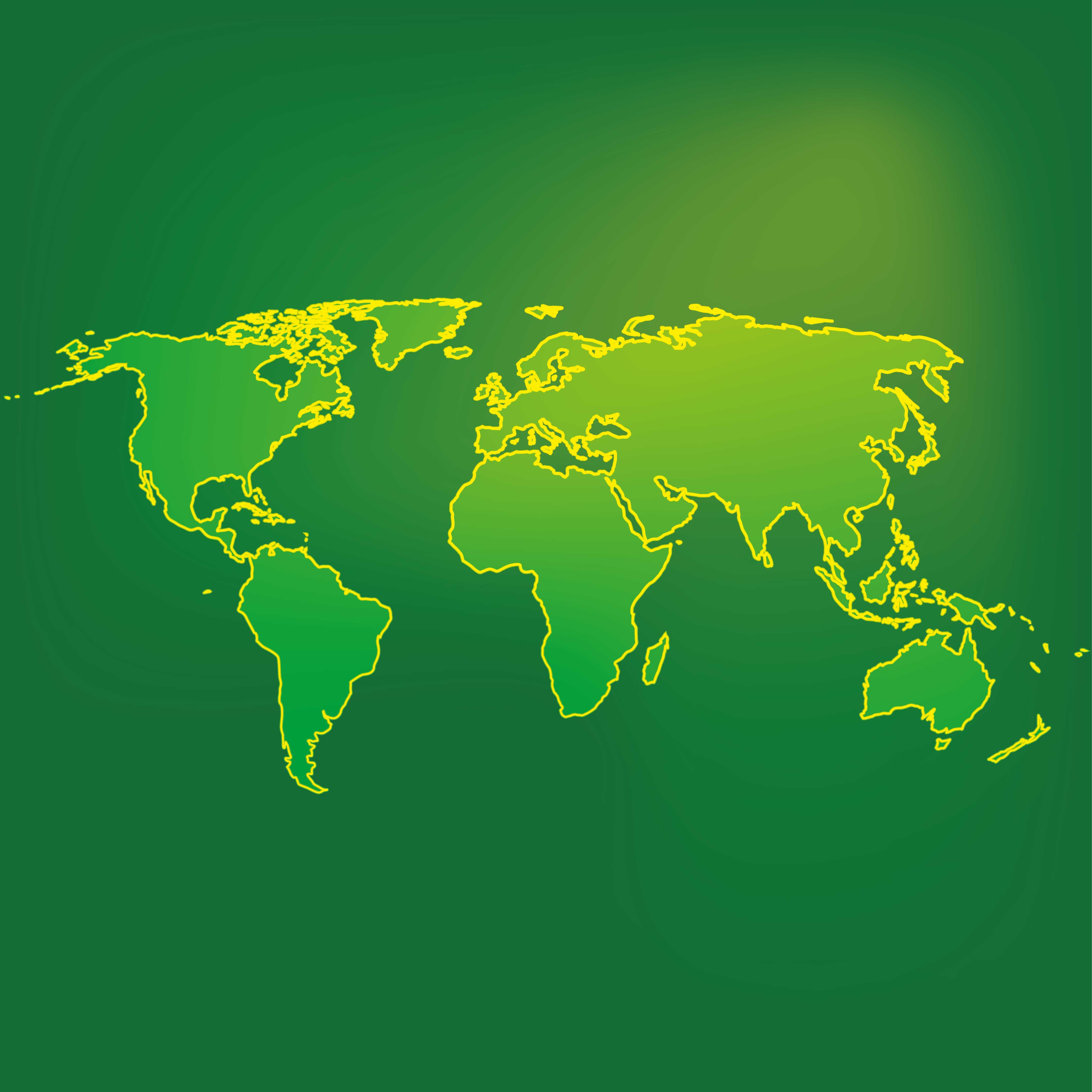 Vinil podovi karta svijeta obris zelenog okruženja - TenStickers