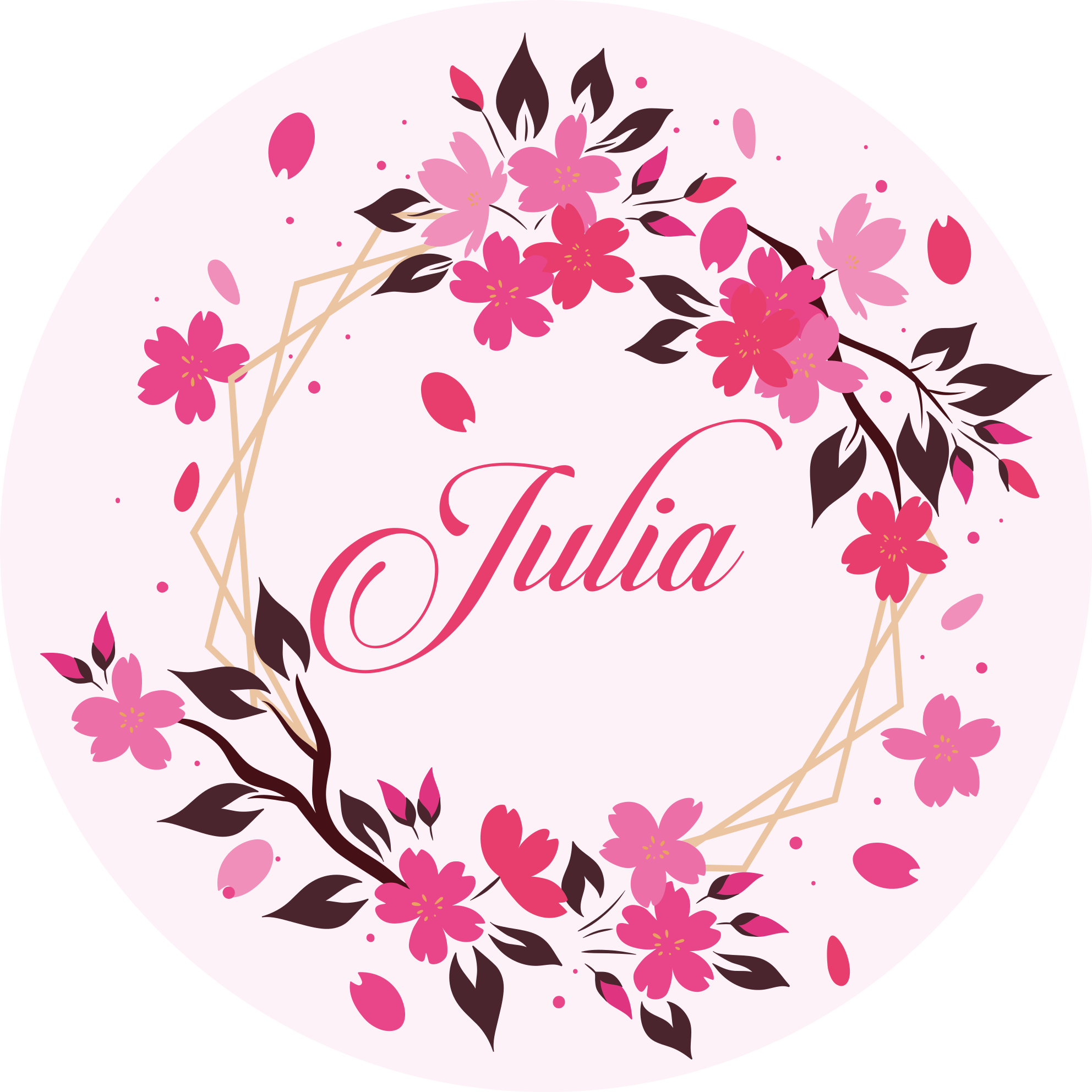 Vinil podovi spavaća soba botanička kruna s imenom - TenStickers