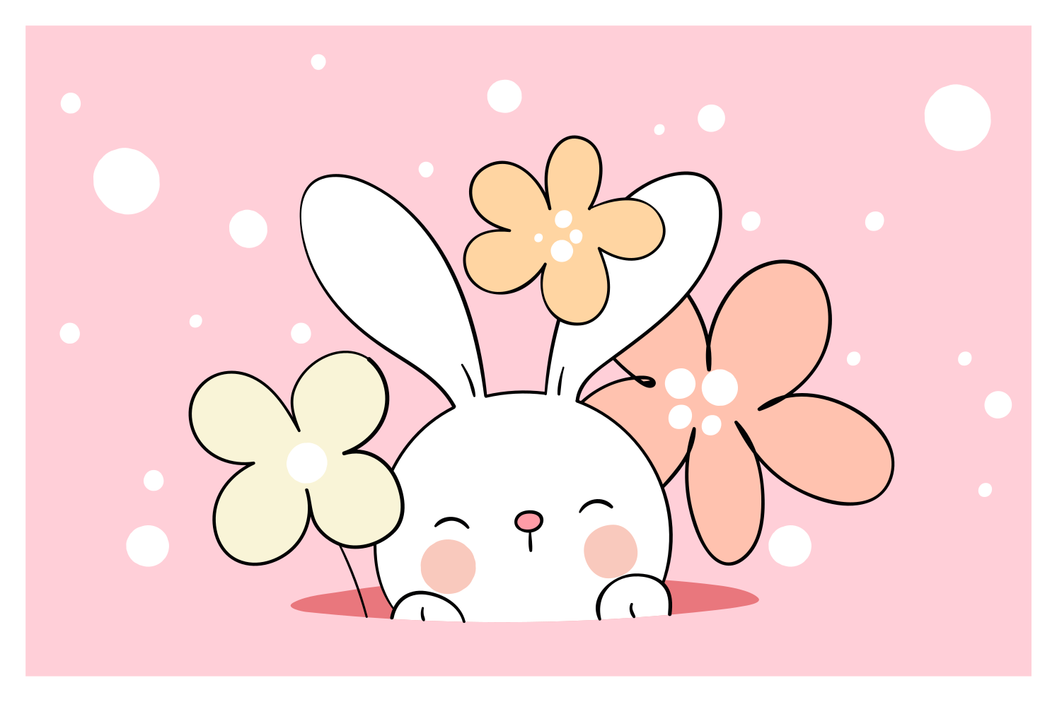 Zec na pozadini točkica životinjski sag - TenStickers