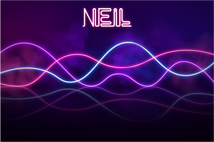 Vinil podovi s imenima prikaz neonskih svjetala - TenStickers