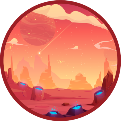 Crvena i žuta svemirska zvijezda vinil prostirka - TenStickers