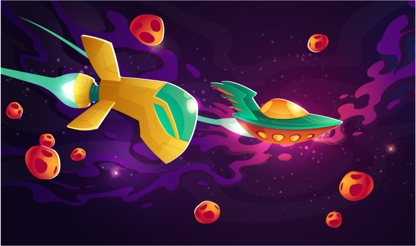 Drugi vinil podovi koncept kozmičkog putovanja - TenStickers