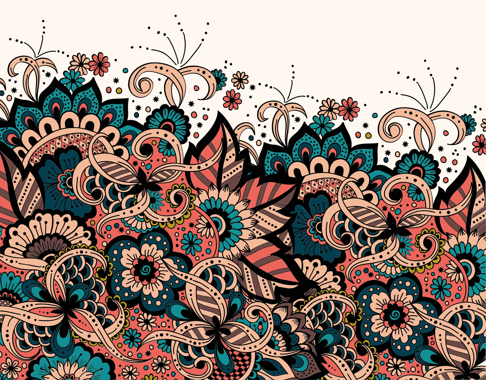 Ornament arapski cvjetni stil cvjetni tepih - TenStickers