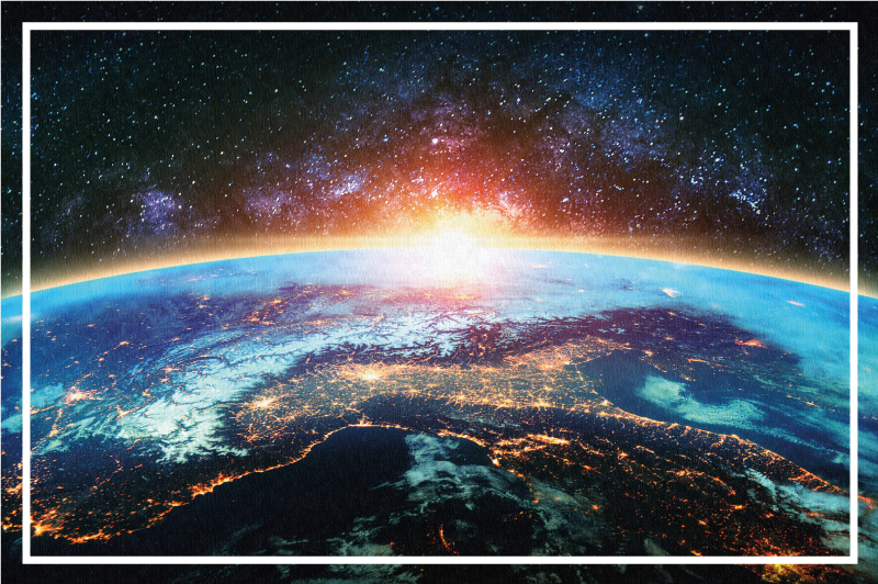 Vinil podovi karta svijeta planetarni pogled - TenStickers