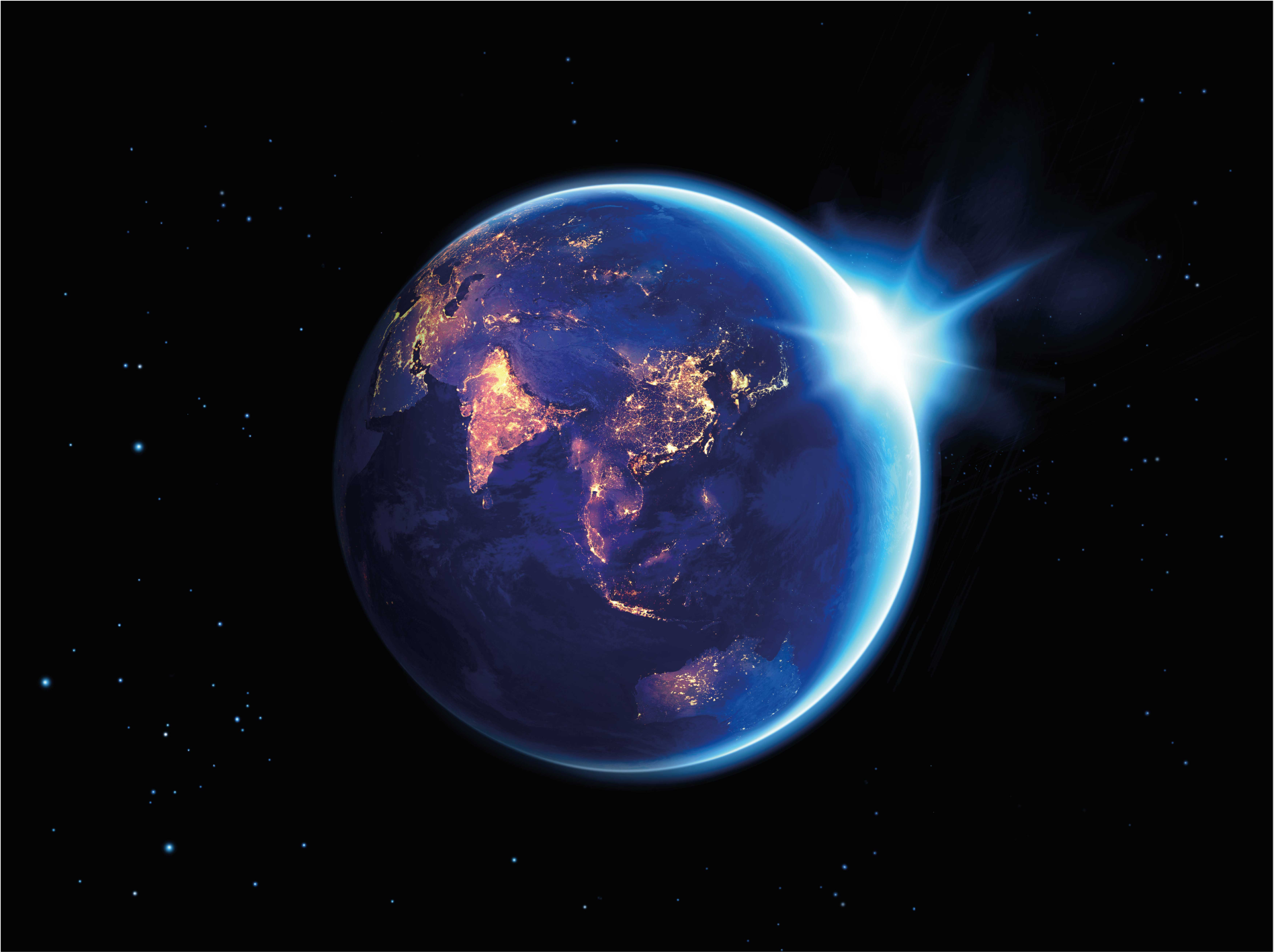 Vinil podovi karta svijeta pogled na planet zemlju - TenStickers