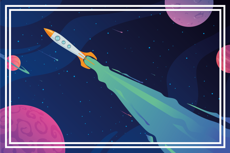 Vinil podovi zvijezde svemirski brod u orbiti - TenStickers