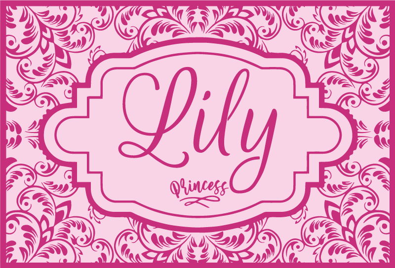 Vinil podovi s imenima cvjetni dizajn princeze - TenStickers