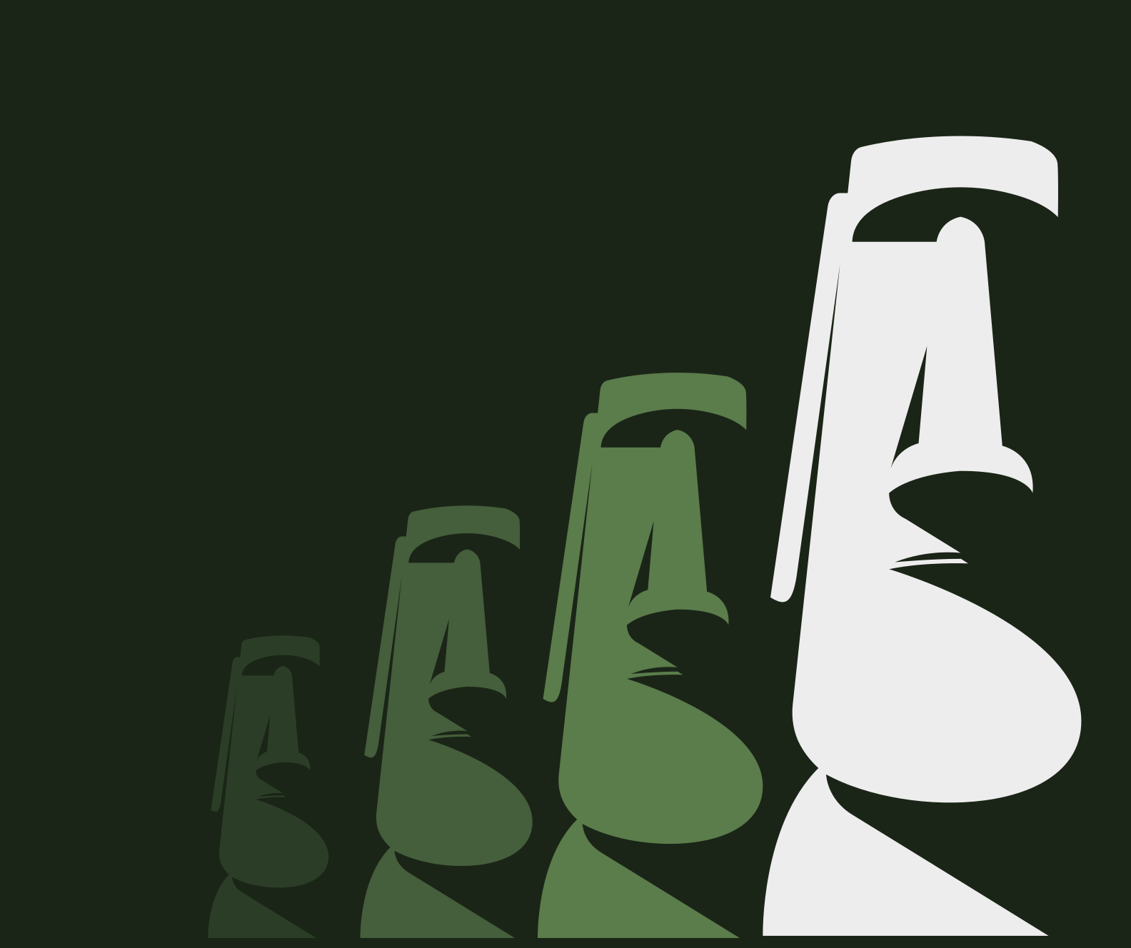 Vinil podovi dnevna soba obrisi moai kipova - TenStickers