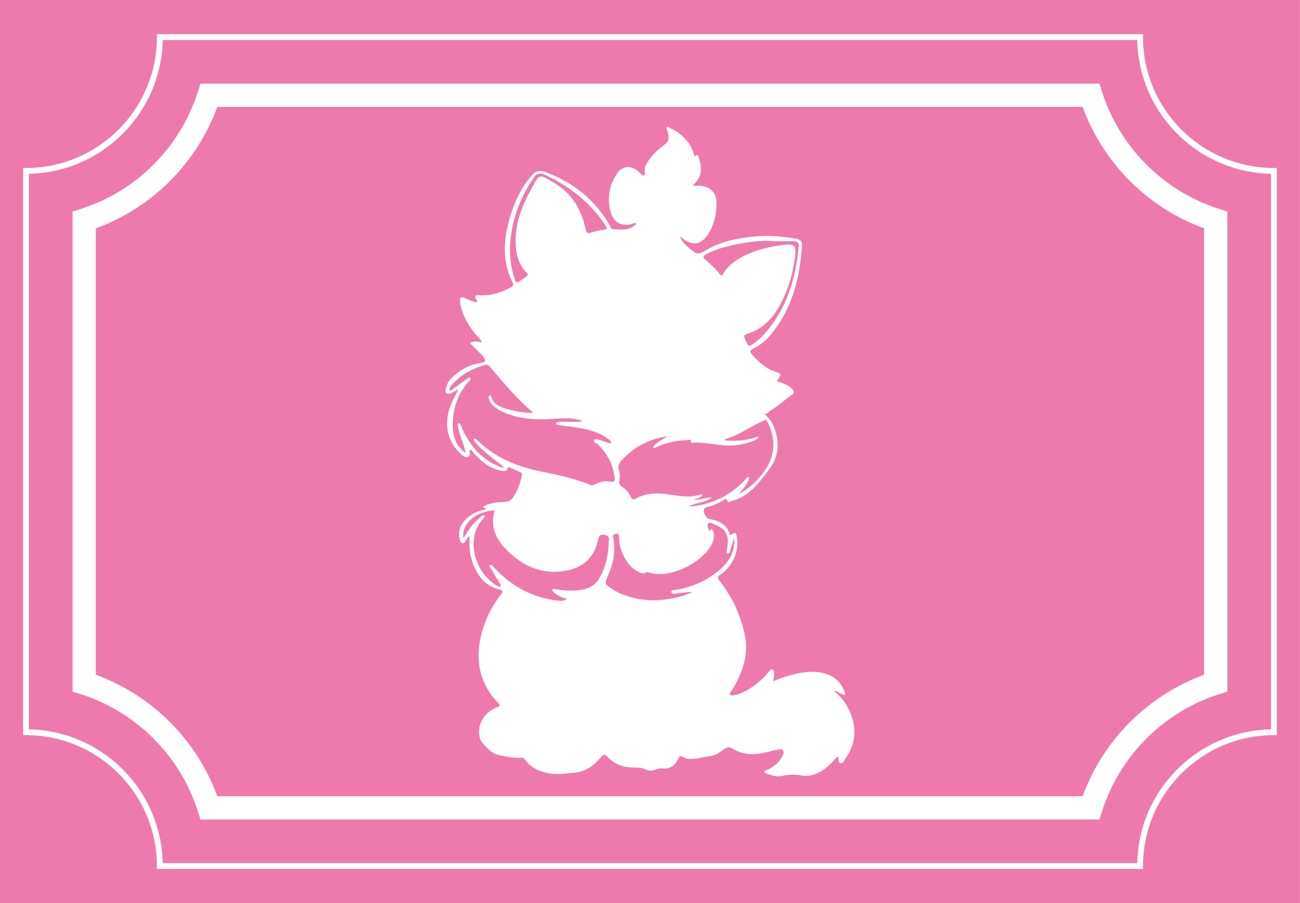 Drugi vinil podovi slatka silueta mačke - TenStickers