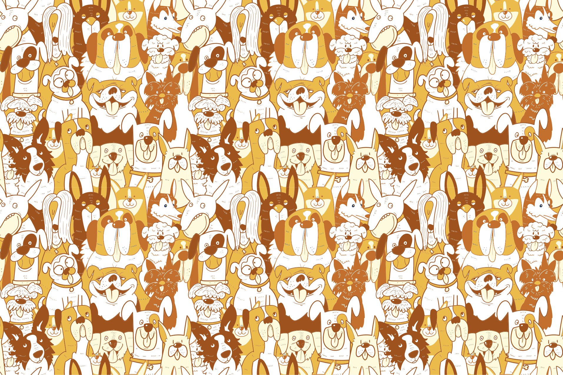 Vinil podovi životinja smeđa lica kućnih ljubimaca - TenStickers