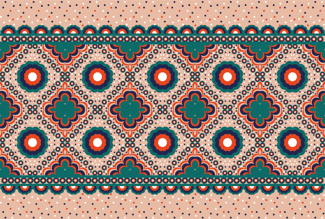 Vinil podovi etnički odvažan cvjetni motiv - TenStickers