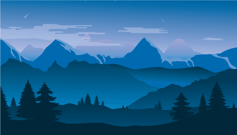 Vinil podovi priroda prizor s pogledom na planine - TenStickers