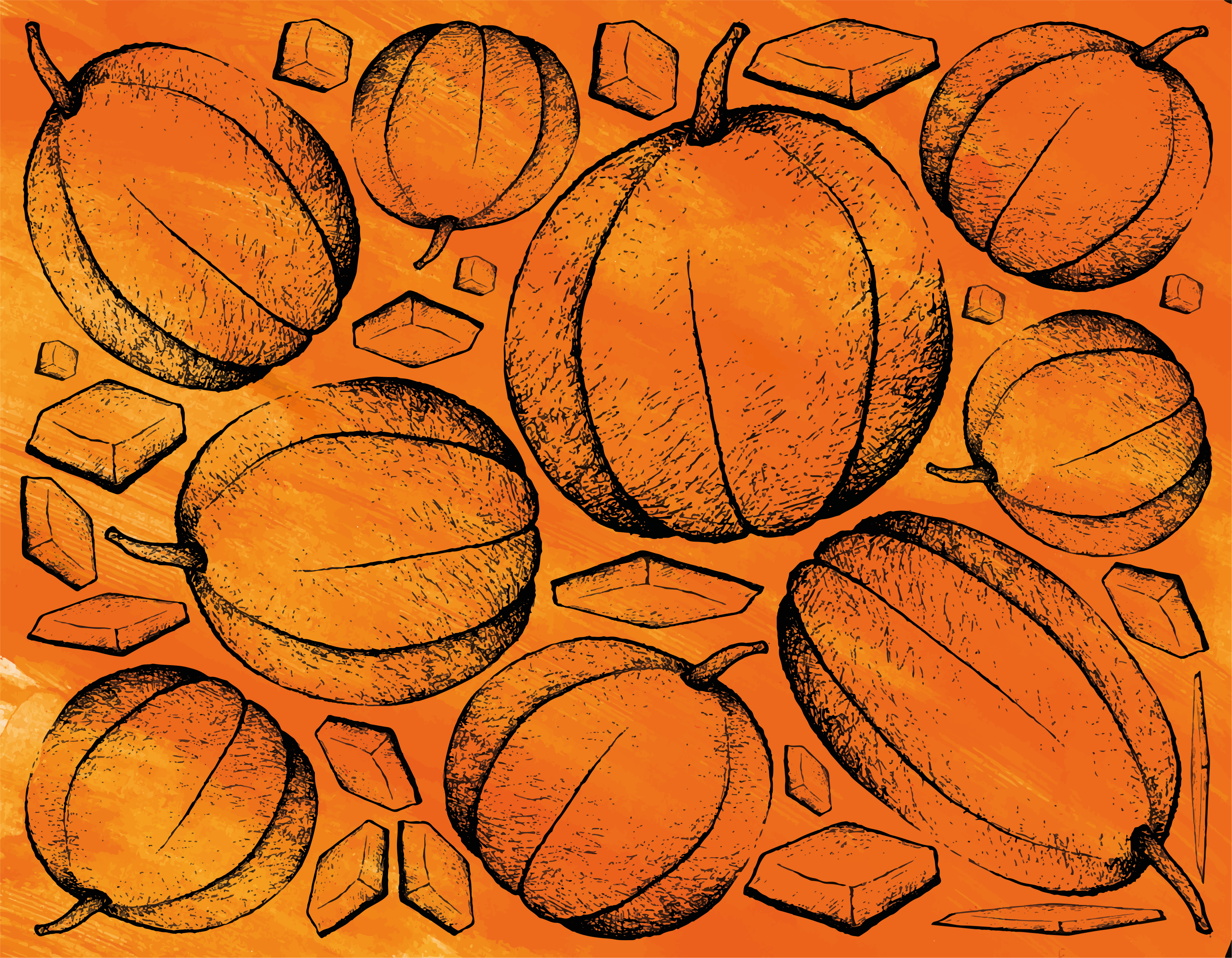 Vinil podovi Noć vještica žetva bundeva - TenStickers