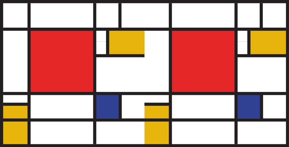 Mondrian art geometrijski sagovi - TenStickers