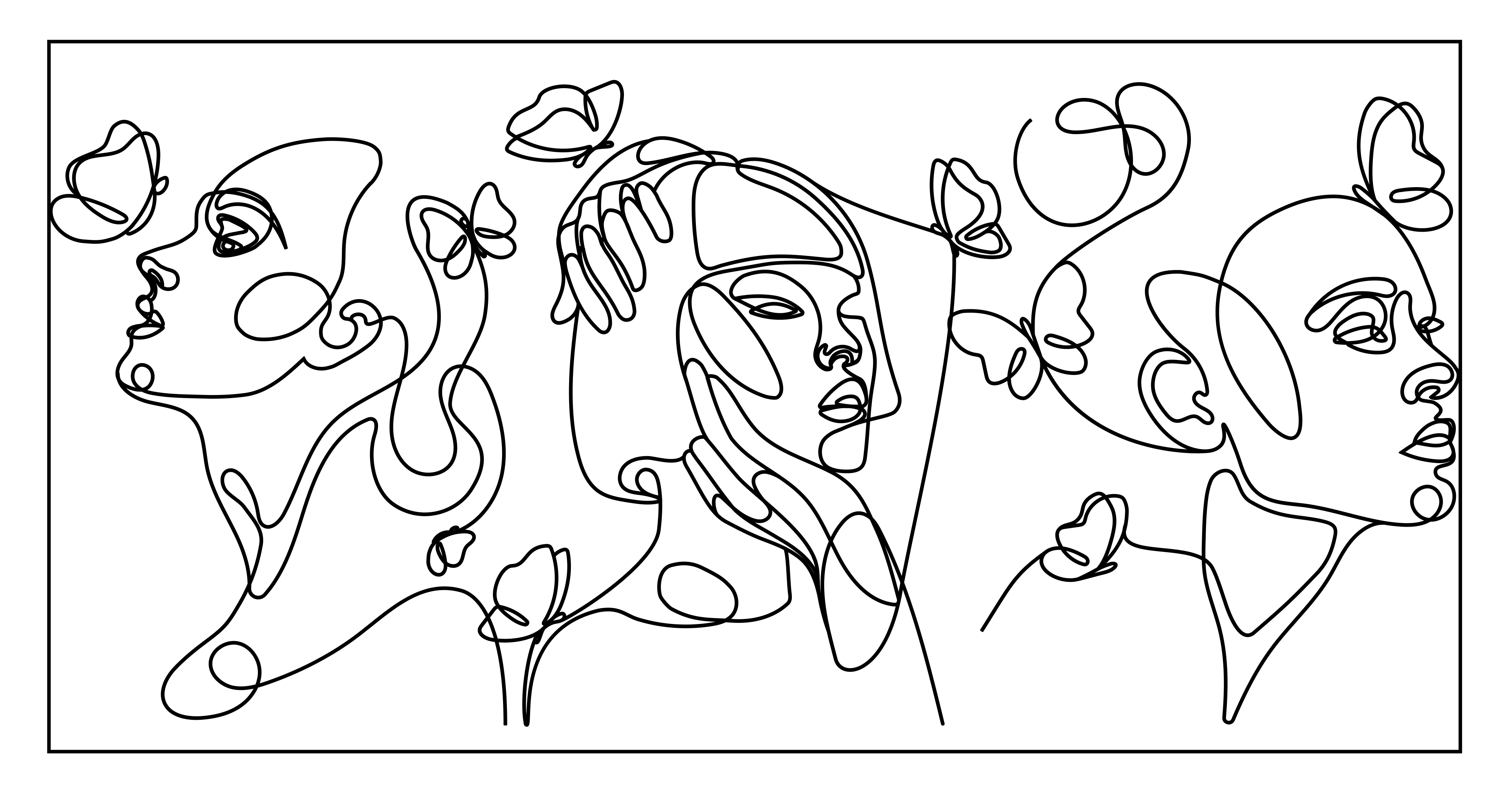 Vinil podovi moderan lica outlime arta - TenStickers