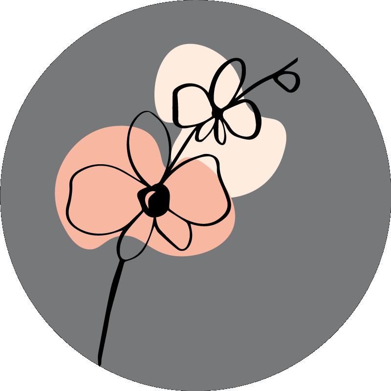 Vinil podovi cvijeće i biljke minimalistički sivi dizajn - TenStickers