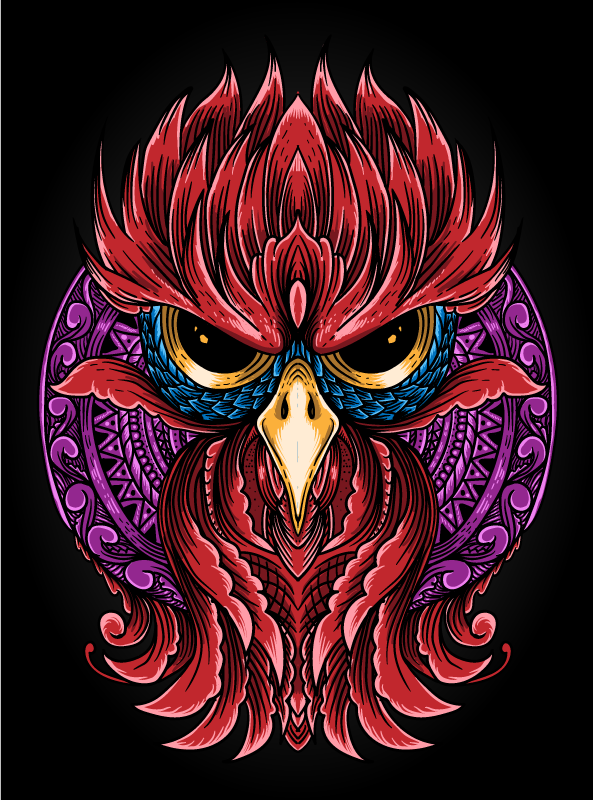 Vinil podovi životinja razrađeni amblem sove - TenStickers