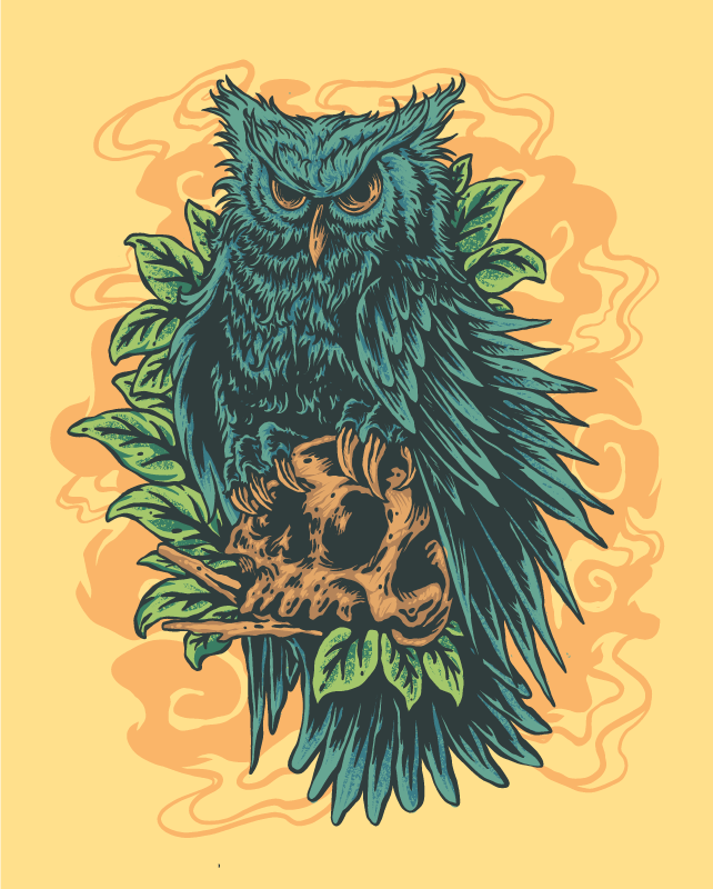 Vinil podovi otisak životinja mistična sova umjetnost - TenStickers