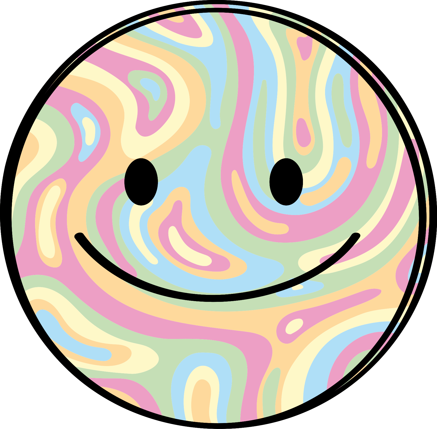 šarena boja za kravatu smiley face dječji vinilni tepih - TenStickers