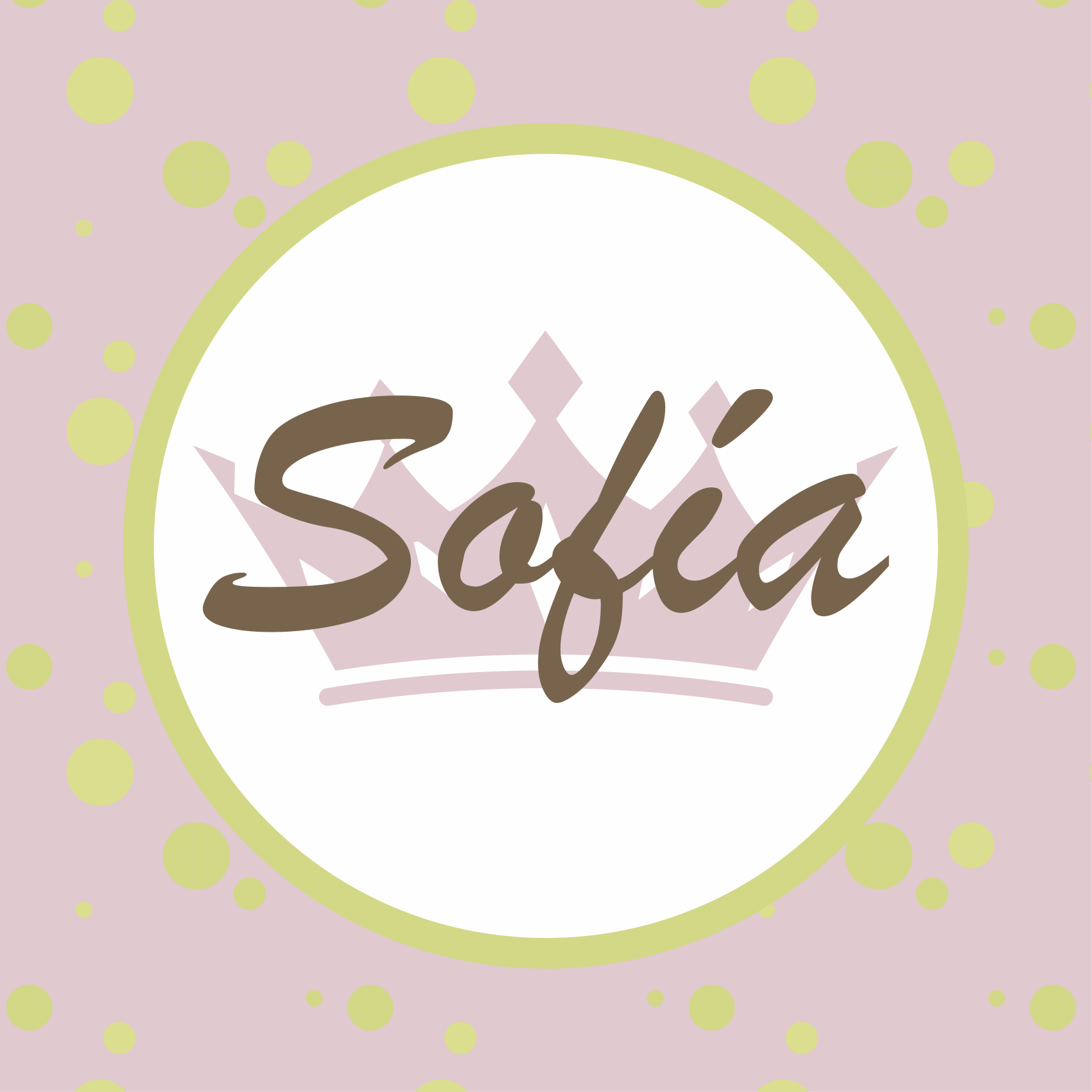 Pastelna kruna s dods personalizirana prostirka - TenStickers