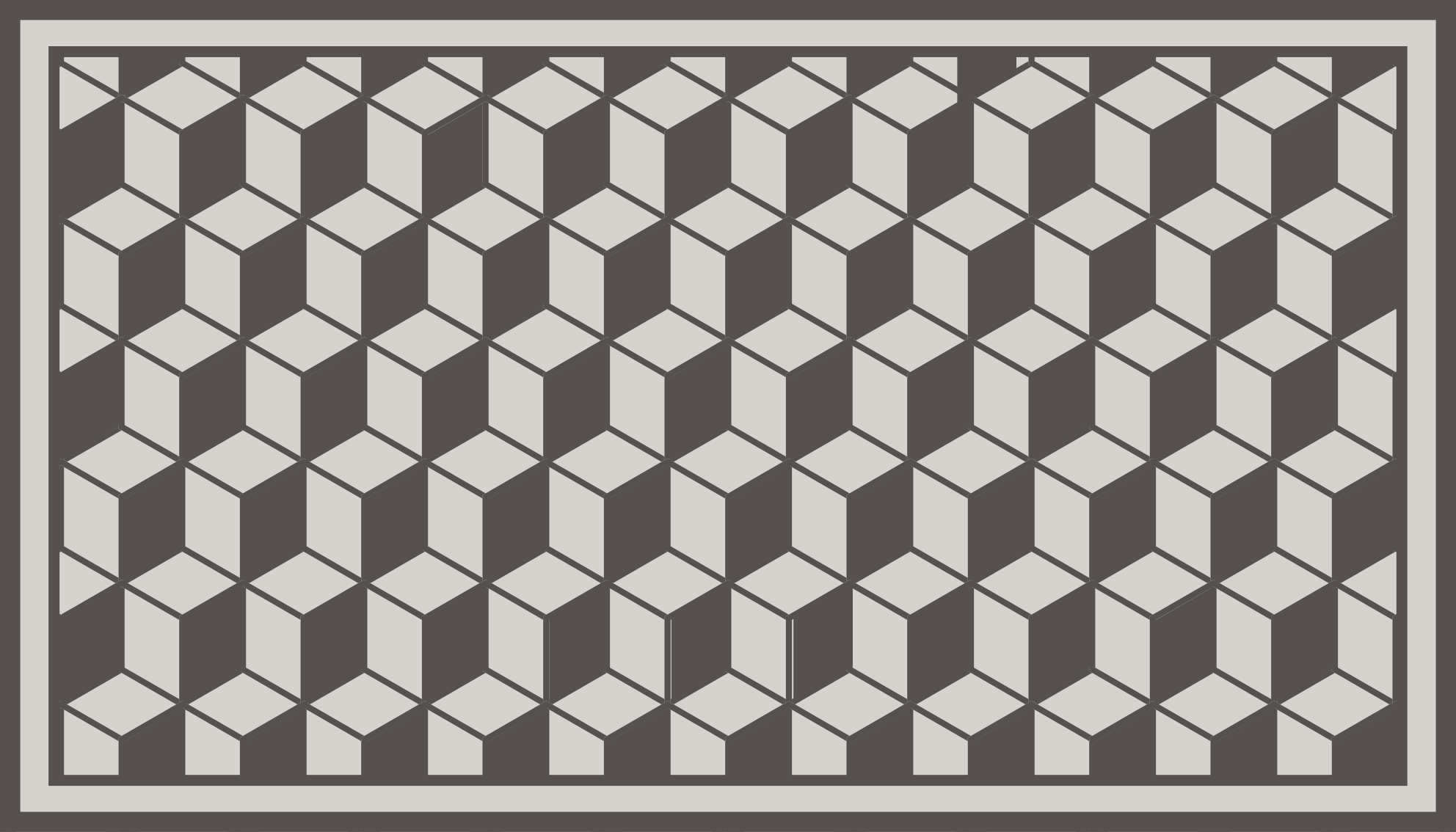 Sive 3d kocke s obrubljenim geometrijskim prostirkom - TenStickers
