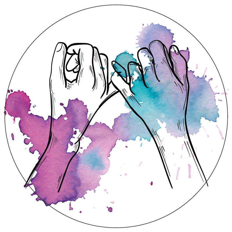 Vinil podovi tinejdžeri isprepletene ruke - TenStickers