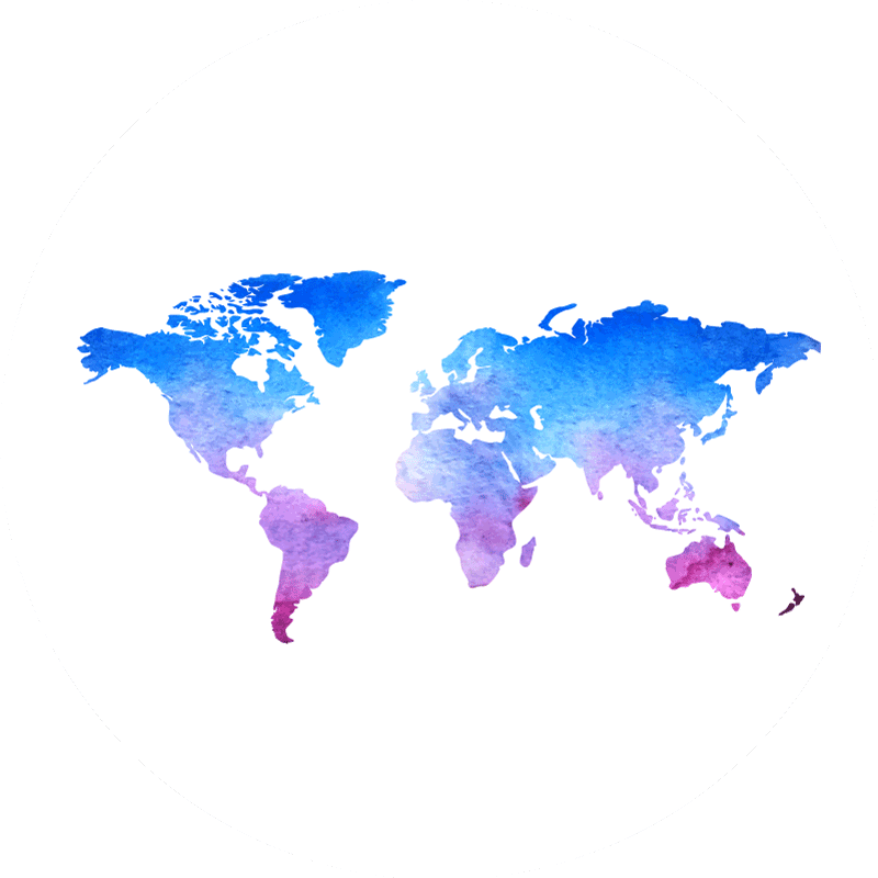 Vinil podovi karta svijeta kružna tekstura akvarela. - TenStickers