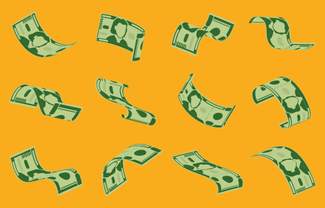 Vinil podovi moderan obrazac toka novca - TenStickers