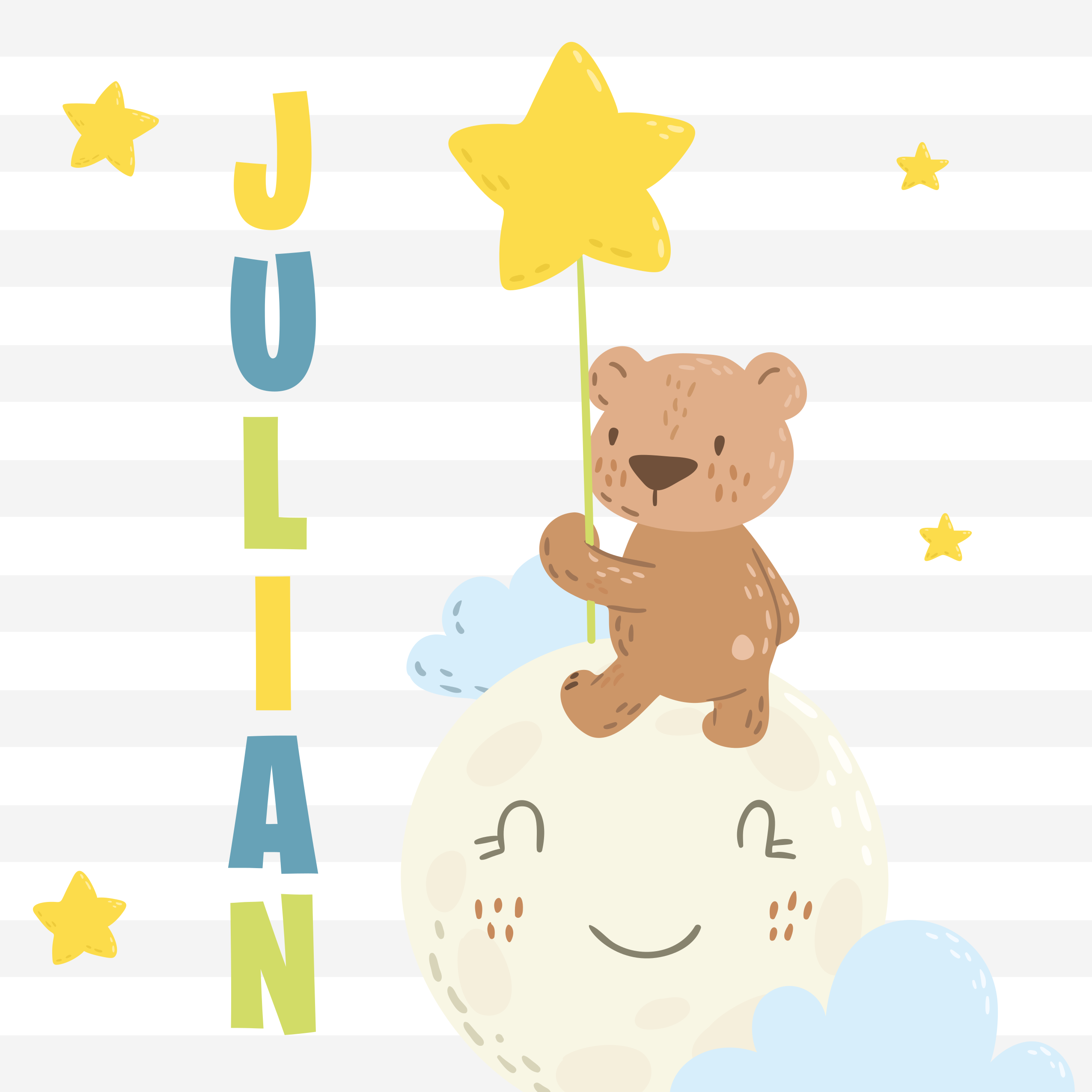 Slatki smeđi medo personalizirana prostirka - TenStickers