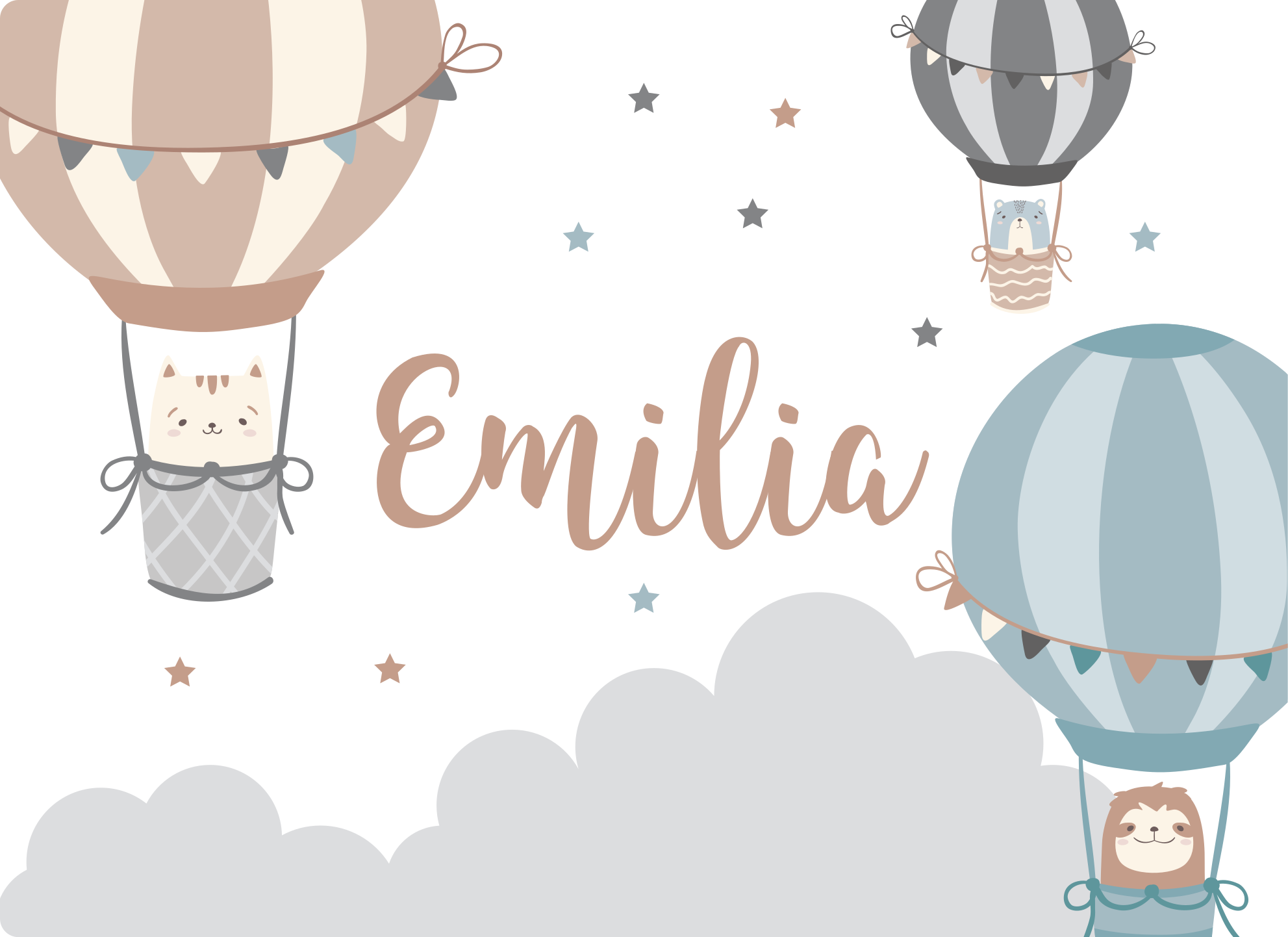 Vinil podovi s imenima zračni baloni - TenStickers