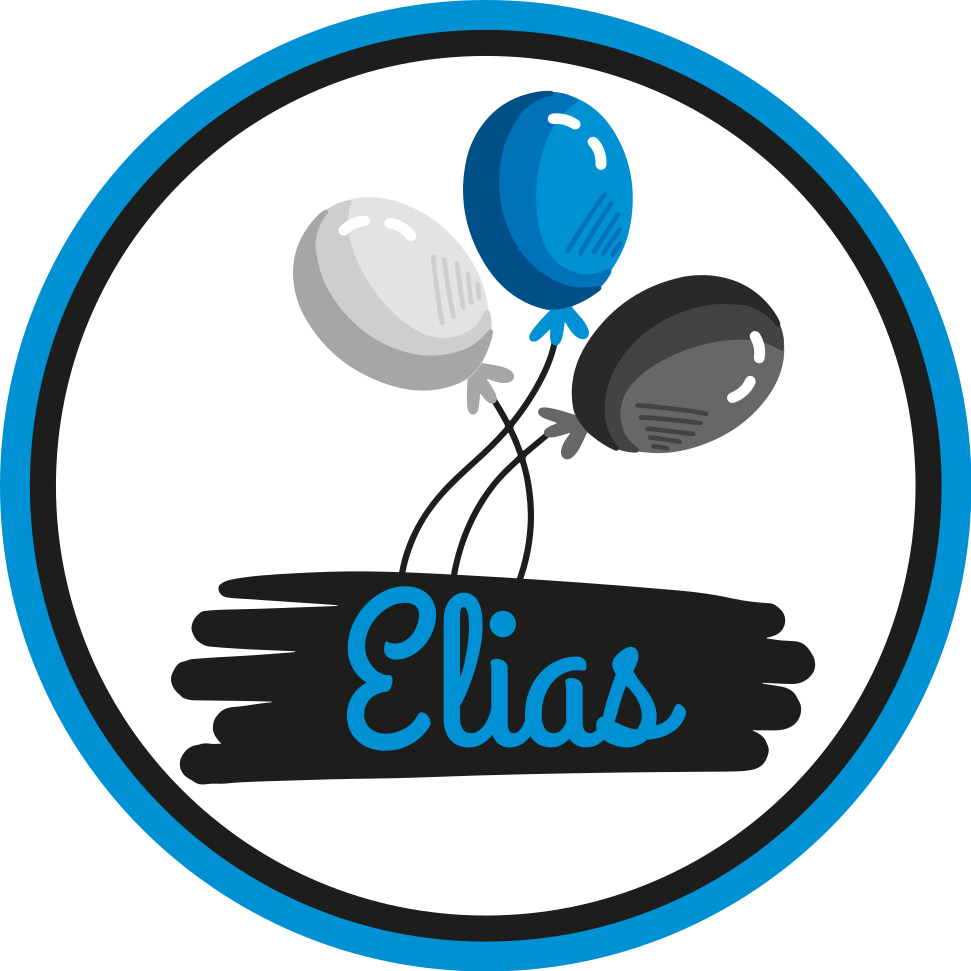 Drugi vinil podovi personalizirani sivi i plavi baloni - TenStickers