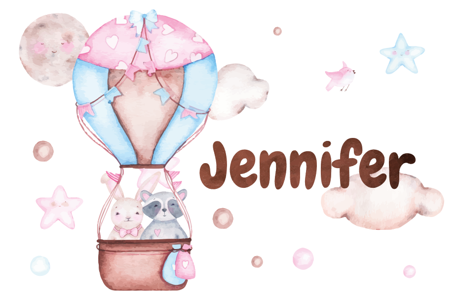 Vinil podovi s imenima letenje balonom na vrući zrak - TenStickers