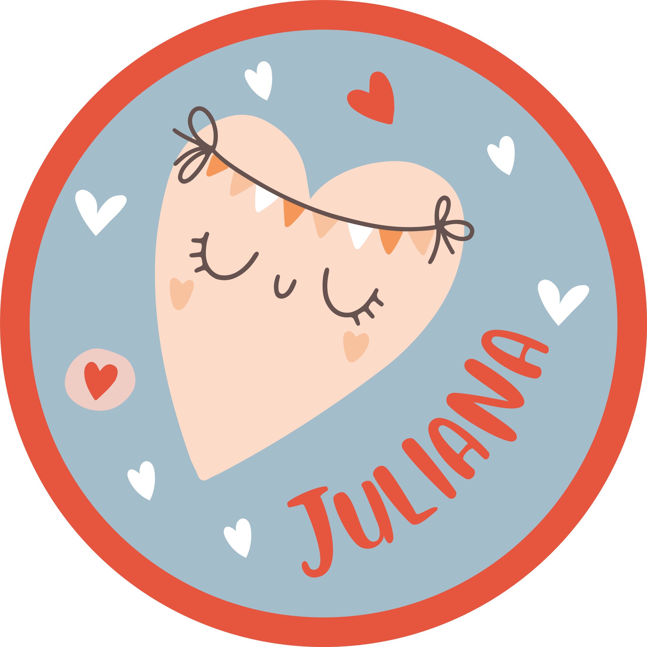 Drugi vinil podovi srce s imenom - TenStickers