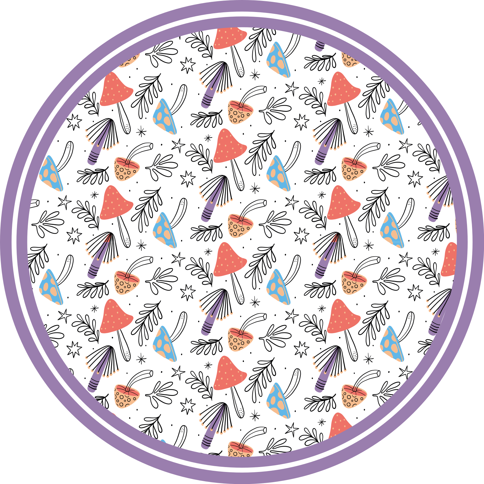 Vinil podovi priroda niču šarene gljive - TenStickers