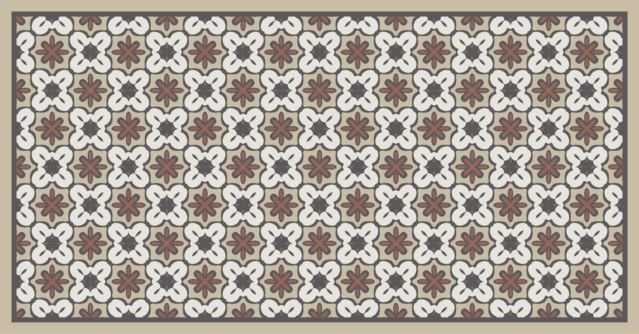 Hidraulični tepih od pločica smeđe boje u stilu gracia - TenStickers