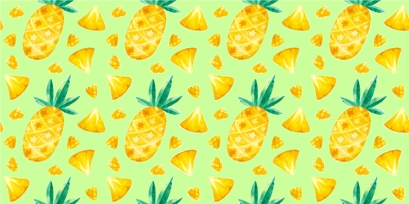 šareni akvarel ananas cvjetni tepih - TenStickers