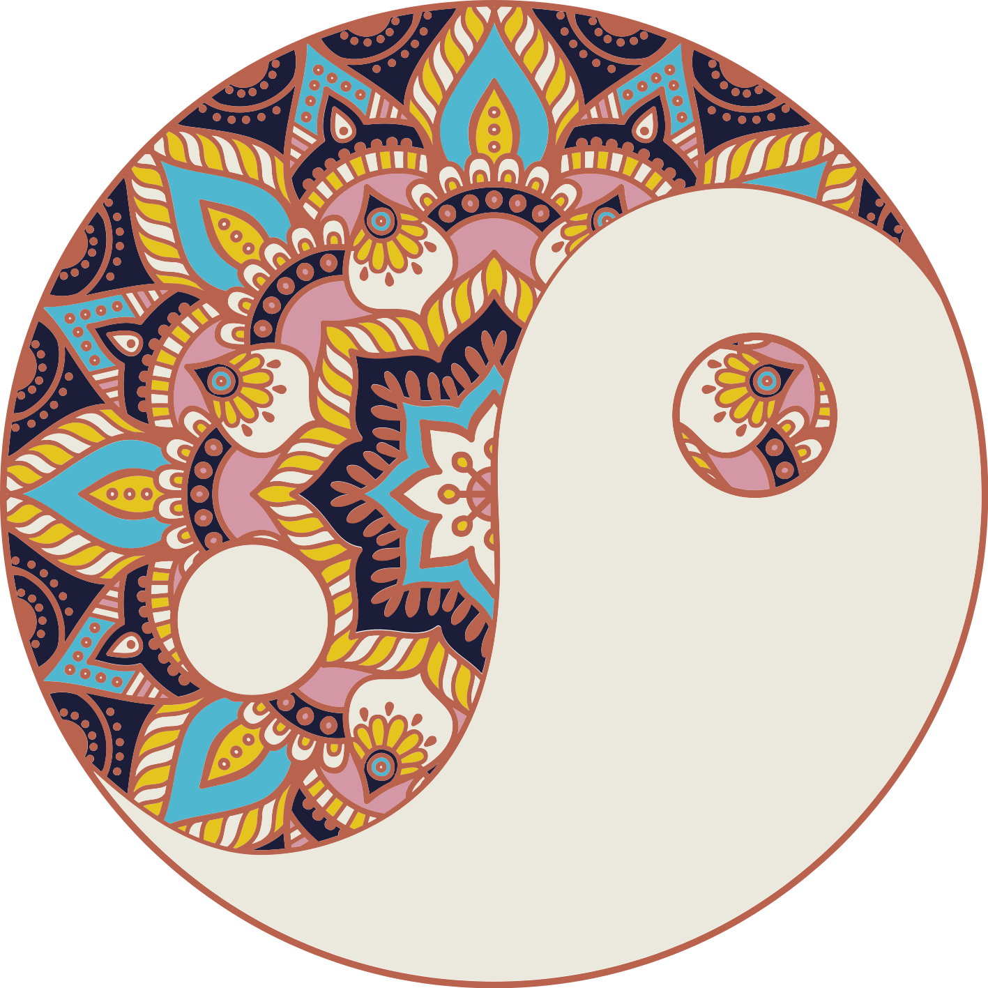 Vinil podovi mandala motiv jin janga - TenStickers