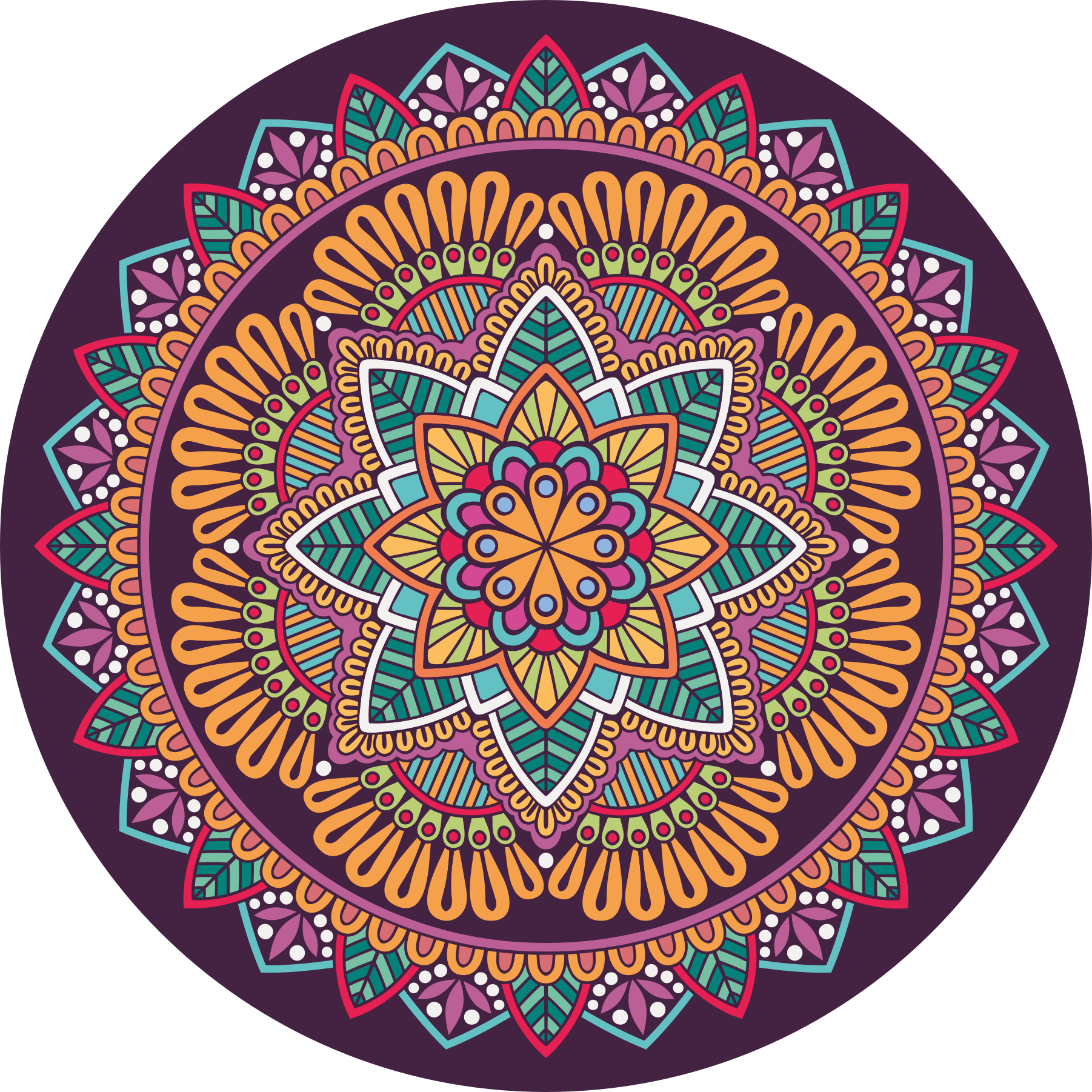 Vinil podovi mandala živahni cvjetajući element - TenStickers
