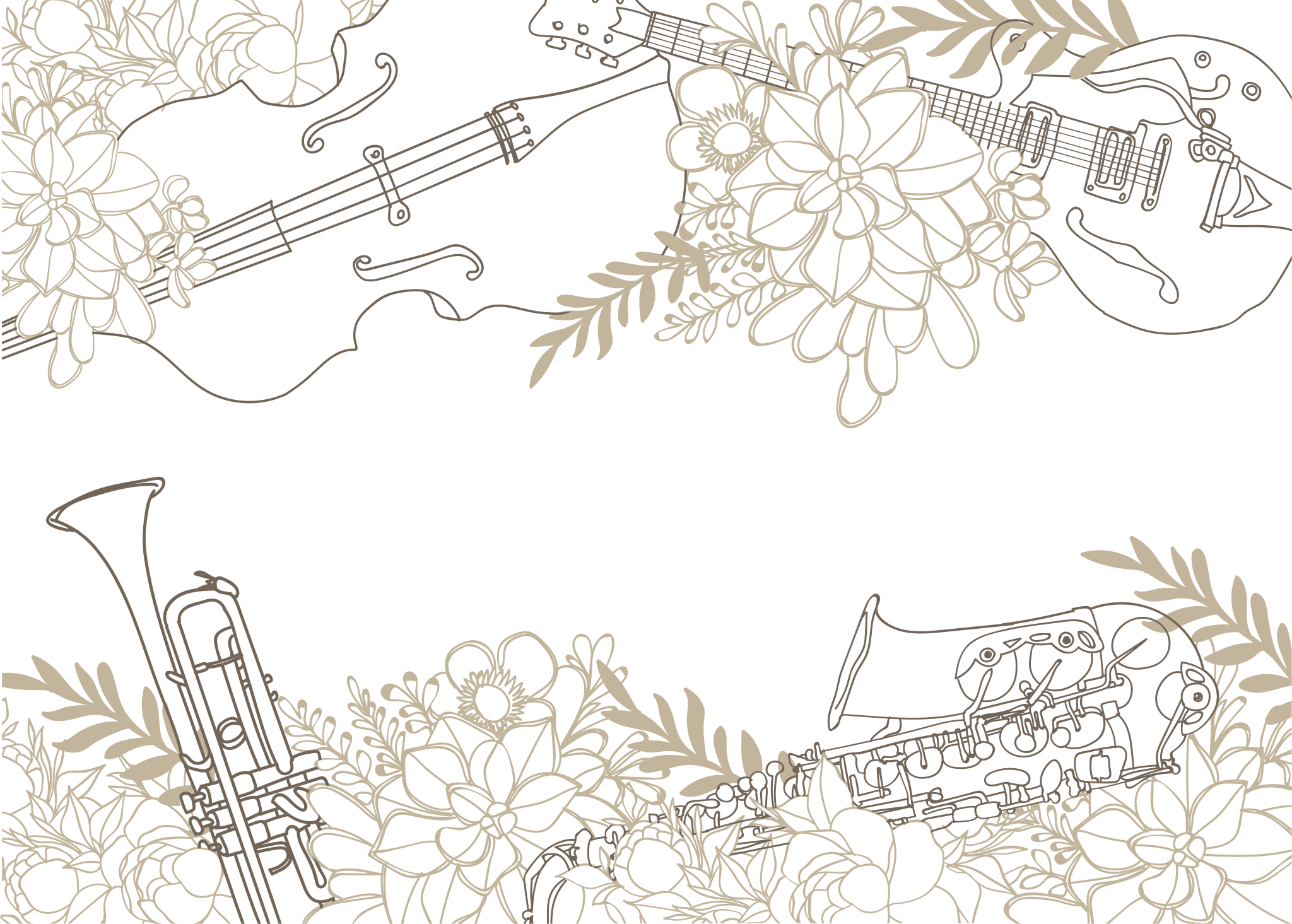 Vinil podovi cvijeće i biljke glazbeni cvjetni aranžman - TenStickers