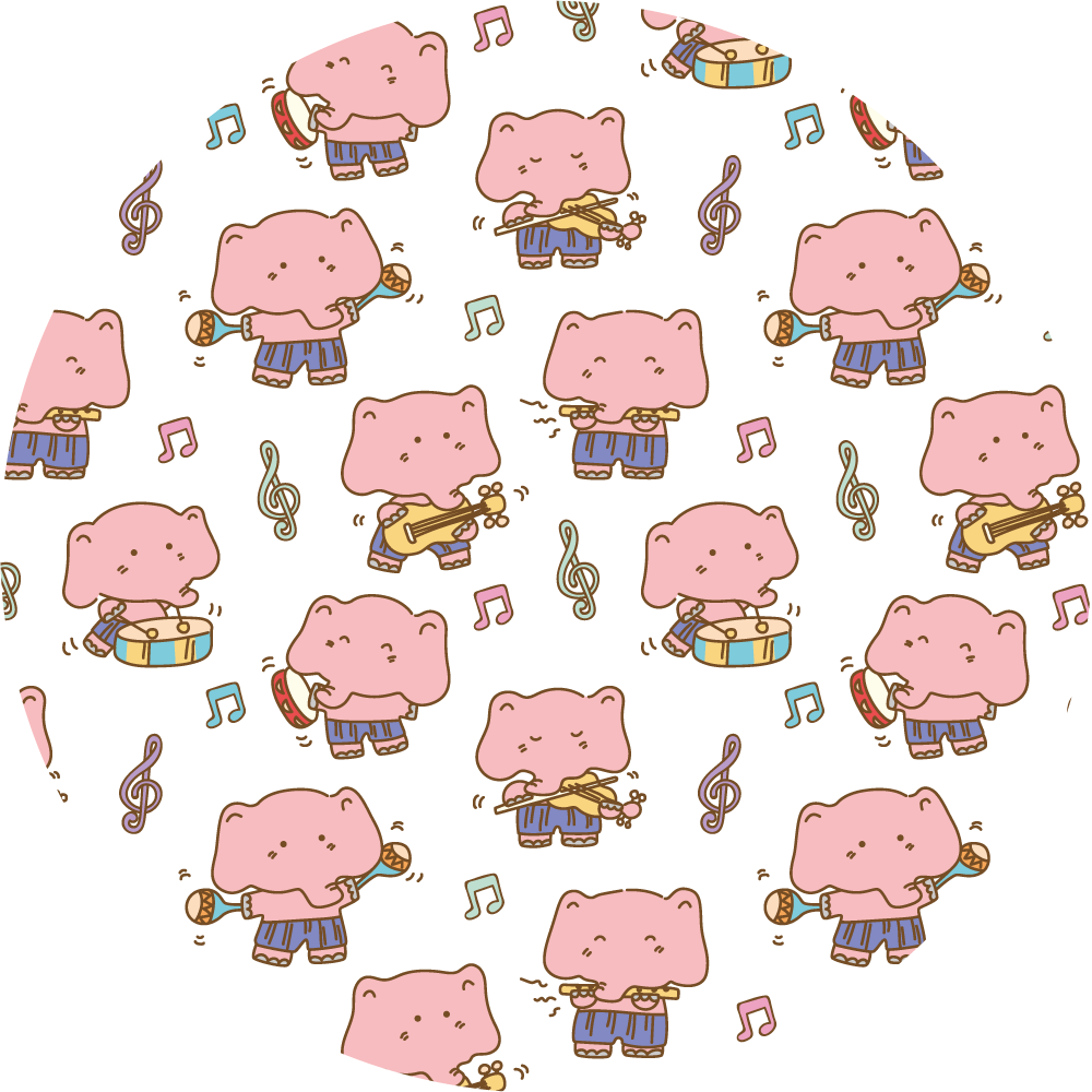 Vinil podovi životinja zabava sa glazbenim slonovima - TenStickers
