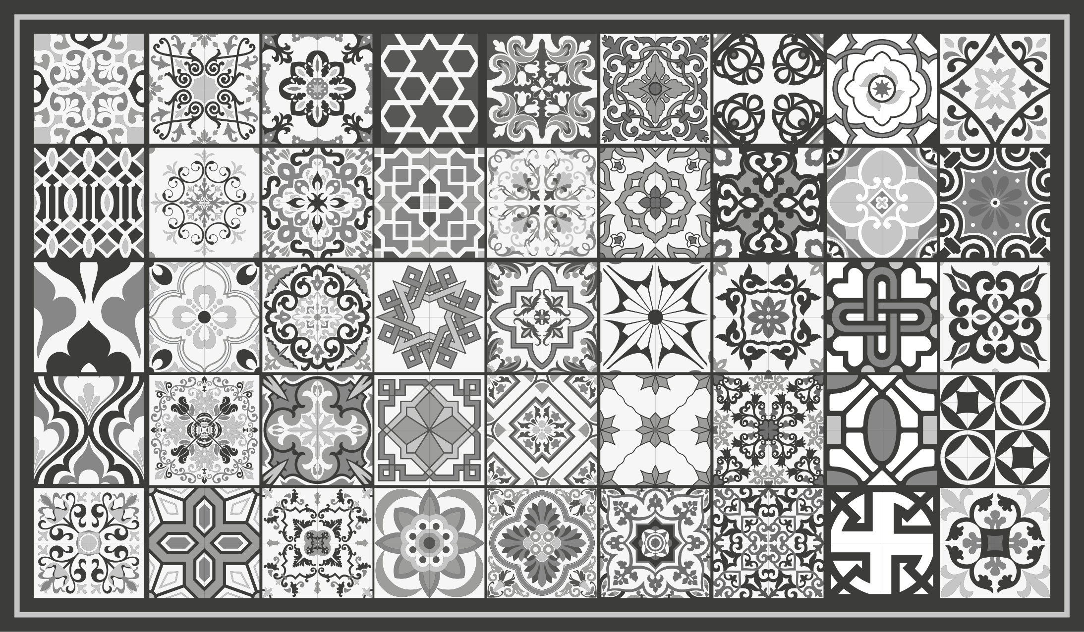 Vinil podovi za kupatilo uzorak sivih pločica - TenStickers