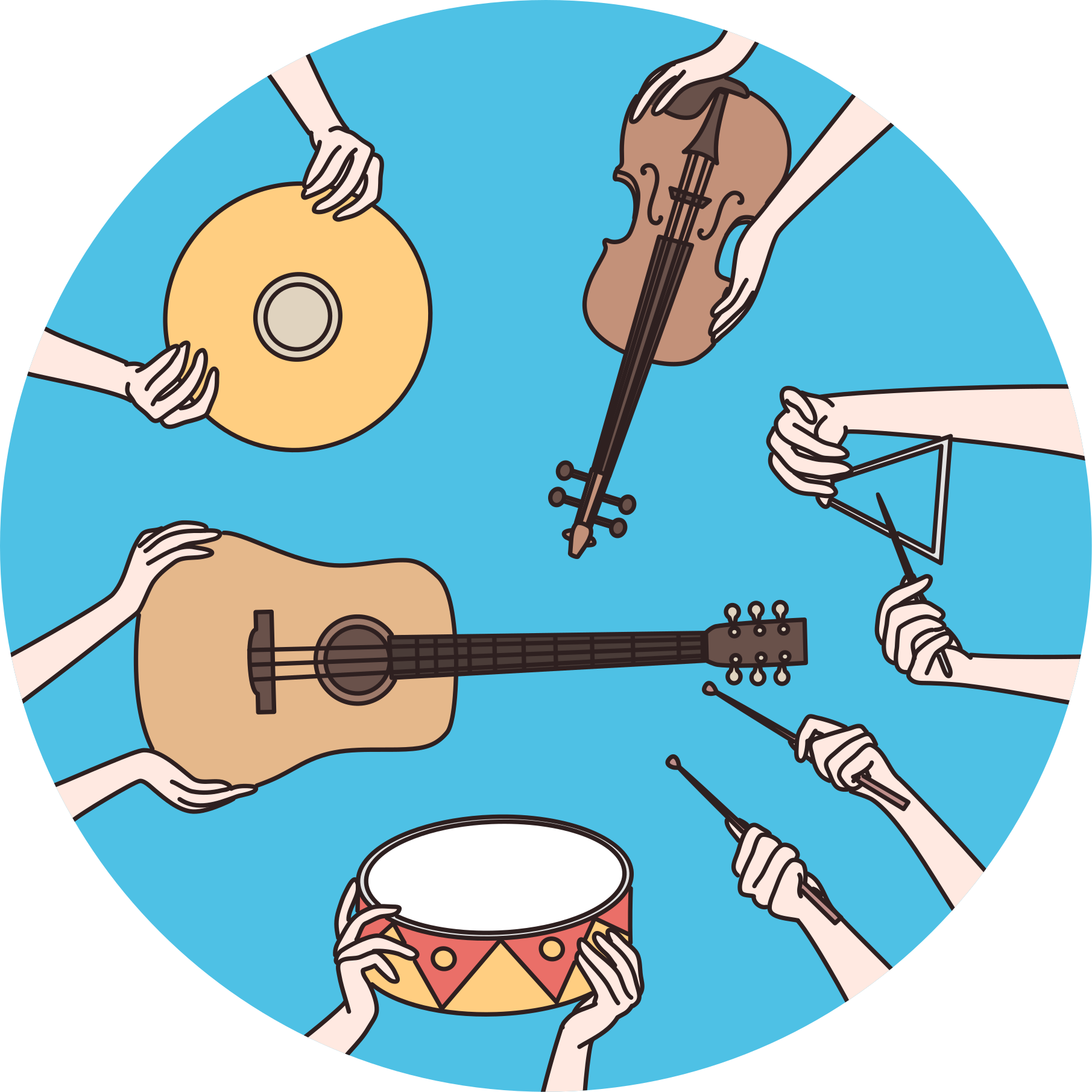 Drugi vinil podovi motiv glazbenih ruku - TenStickers