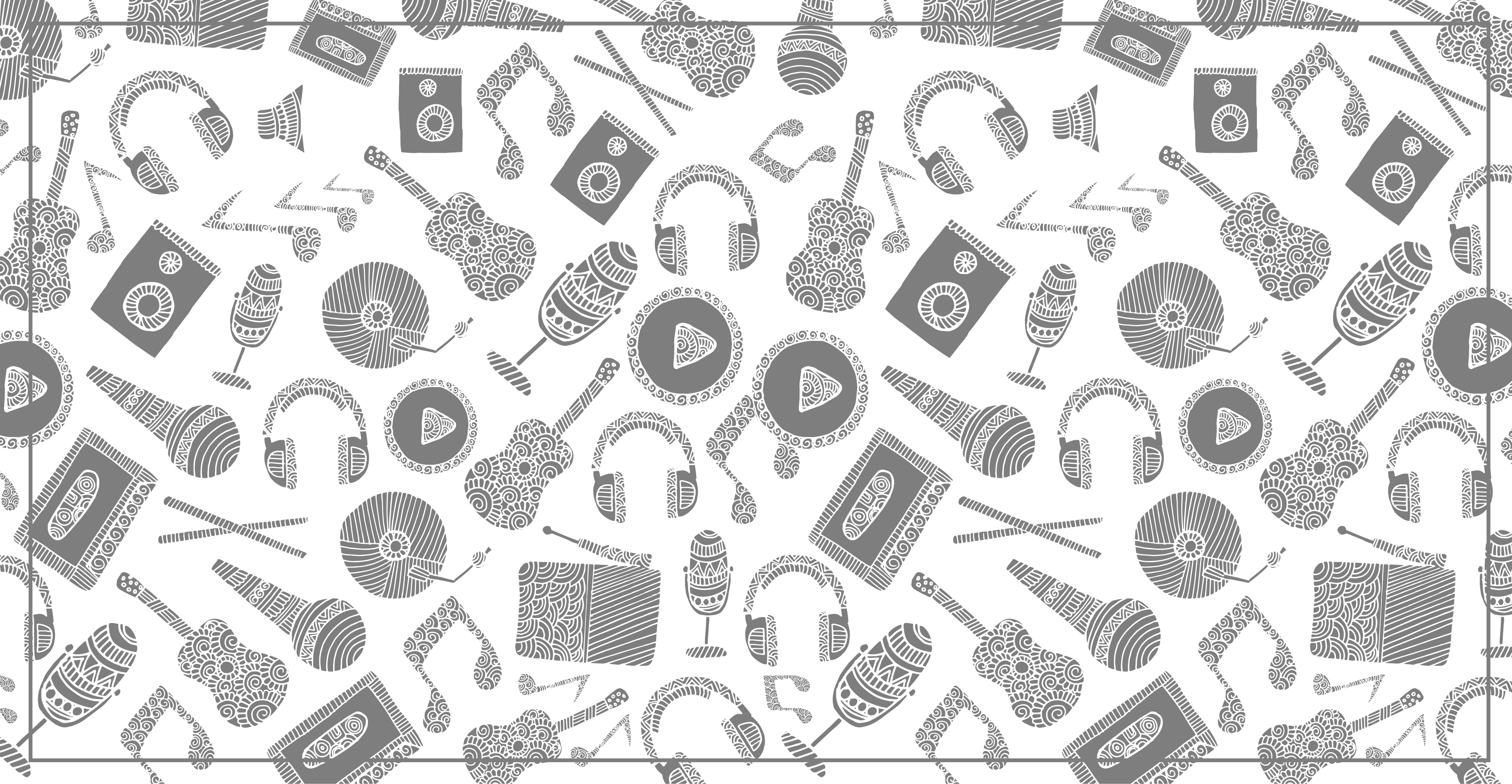 Drugi vinil podovi uzorak glazbenih elemenata - TenStickers