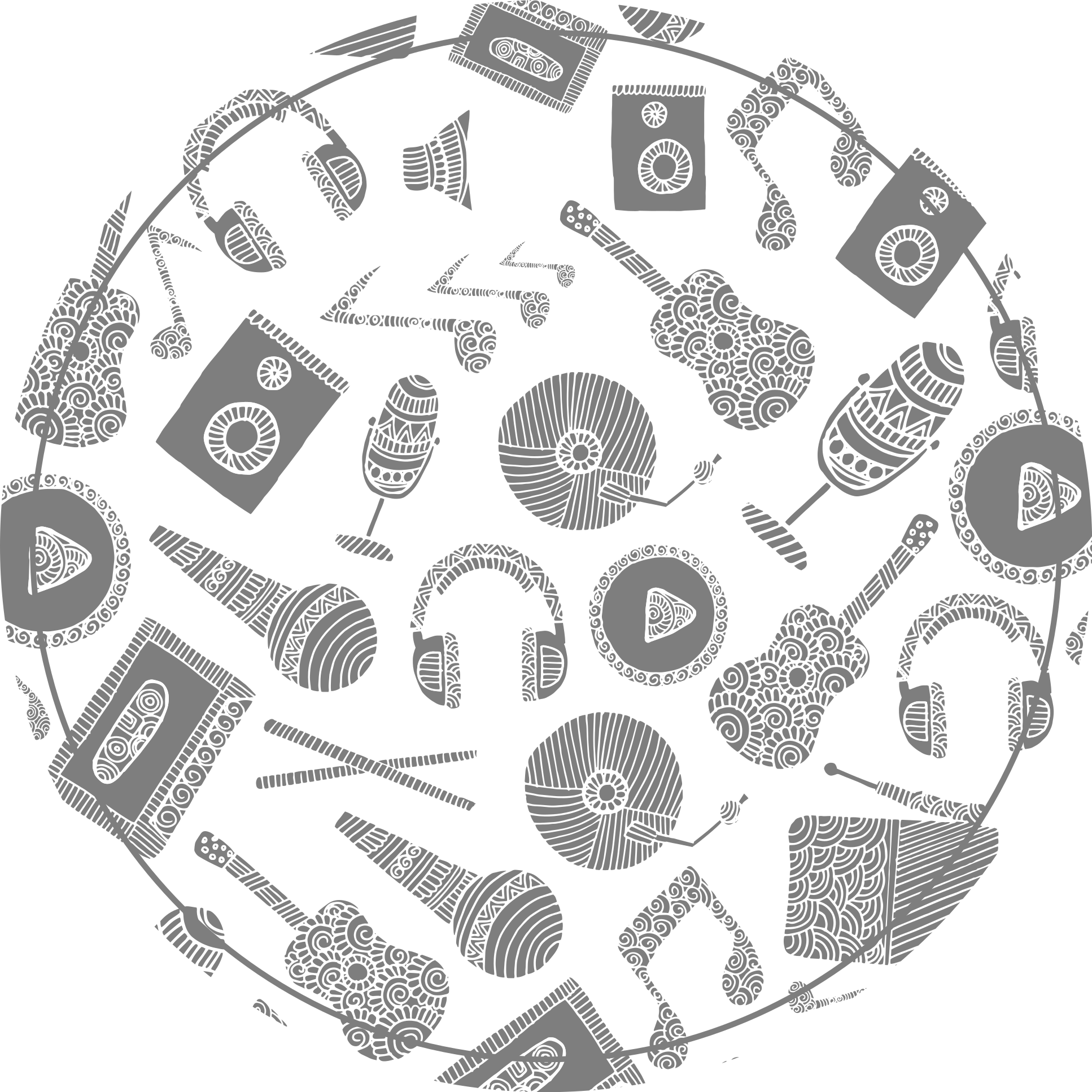 Drugi vinil podovi uzorci glazbenih instrumenata - TenStickers